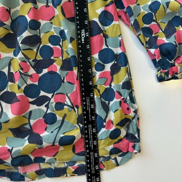 Boden Womens Multicolor Floral Tie Neck Blouse‎ Top 3/4 Sleeve Sz 2 - Picture 5 of 10